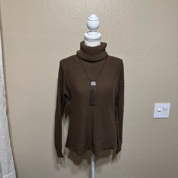 New York & Company Brown Turtleneck Sweater - Picture 14 of 15